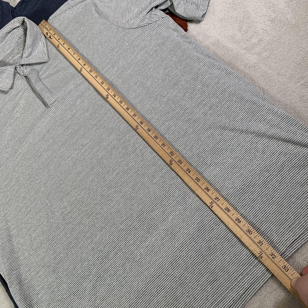 01.ALGO Polo Shirt Mens 2XL Lot Of 3 Striped Blue Rust Golf Performance Stretch - Picture 6 of 15